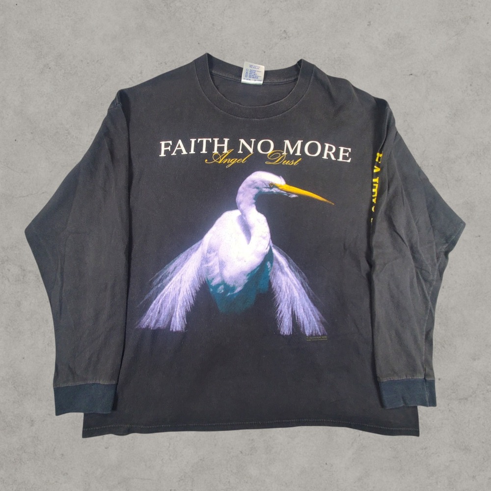 Vintage Faith No More Angel Dust Shirt Men XL Black Long Sleeve Band Tee 1992